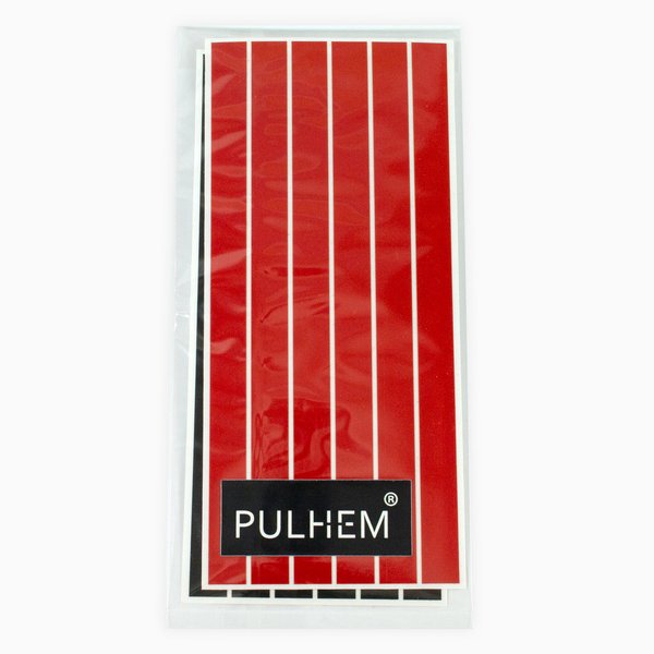 Pulhem reflektierende Reflex-Aufkleber 12 Stk. 15 cm x 10 mm aus Reflexfolie rot und schwarz