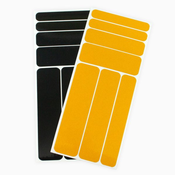 Pulhem reflektierendes Reflex-Aufkleber Set14 aus Reflexfolie gelb und schwarz